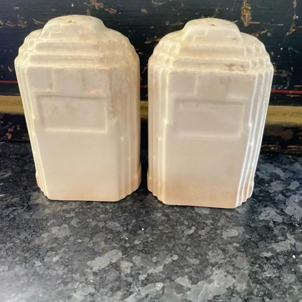Vintage Art Deco Ceramic Salt Pepper Harker Stoppers